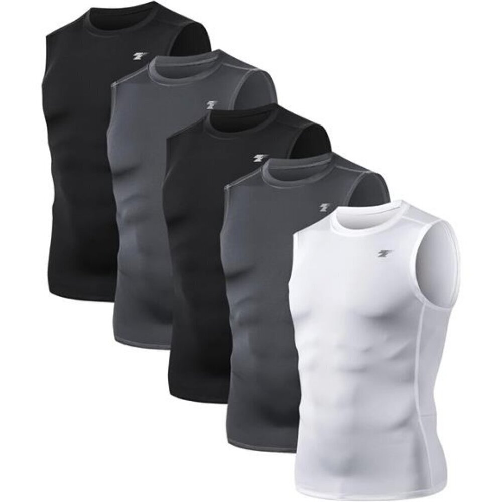 Compression Tank Top 5 Pack Men's Sleeveless Workout Shirts